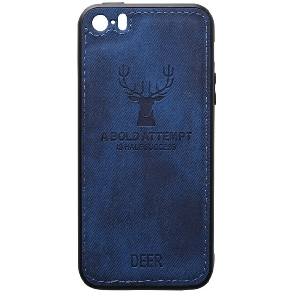 

Чехол-накладка TOTO Deer Shell With Leather Effect Case Apple iPhone 5/5s/SE Dark Blue