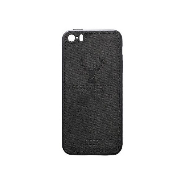 

Чехол-накладка TOTO Deer Shell With Leather Effect Case Apple iPhone 5/5s/SE Black'