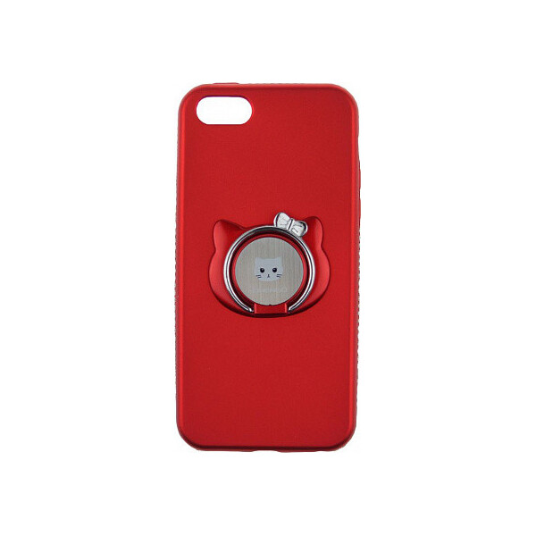 

Чехол-накладка SHENGO Soft-touch holder TPU Case iPhone 5/5S/SE Red'