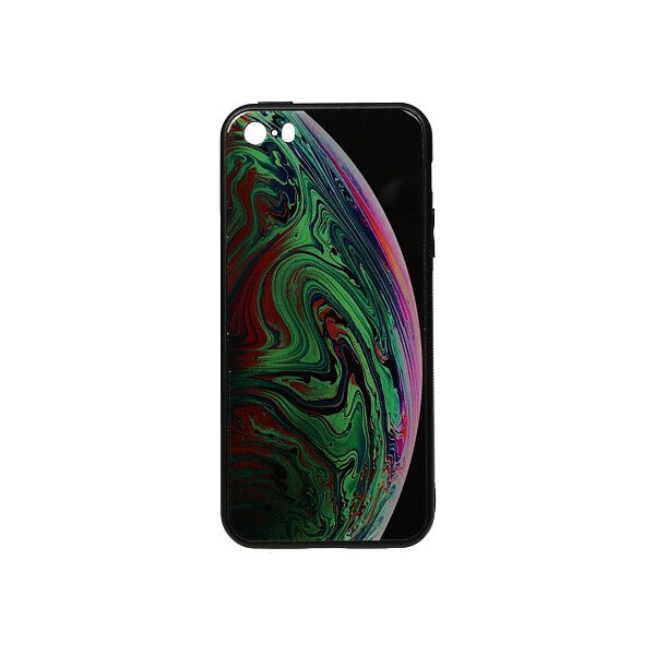 

Чехол-накладка TOTO Print Glass Space Case Apple iPhone SE/5s/5 Green'