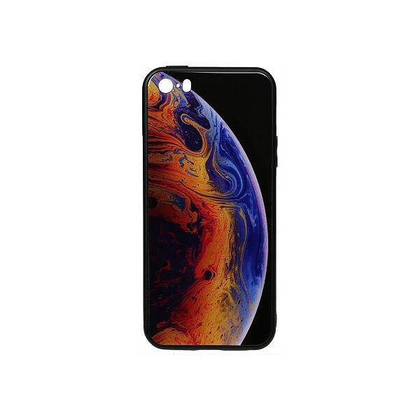 

Чехол-накладка TOTO Print Glass Space Case Apple iPhone SE/5s/5 Violet'