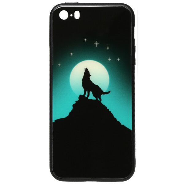 

Чехол-накладка TOTO Night Light Print Glass Case Apple iPhone SE/5s/5 Howling Wolf