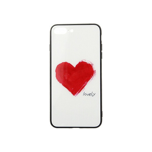 

Чехол-накладка TOTO Glass Fashionable Case Apple iPhone 7 Plus/8 Plus Red Heart on White'