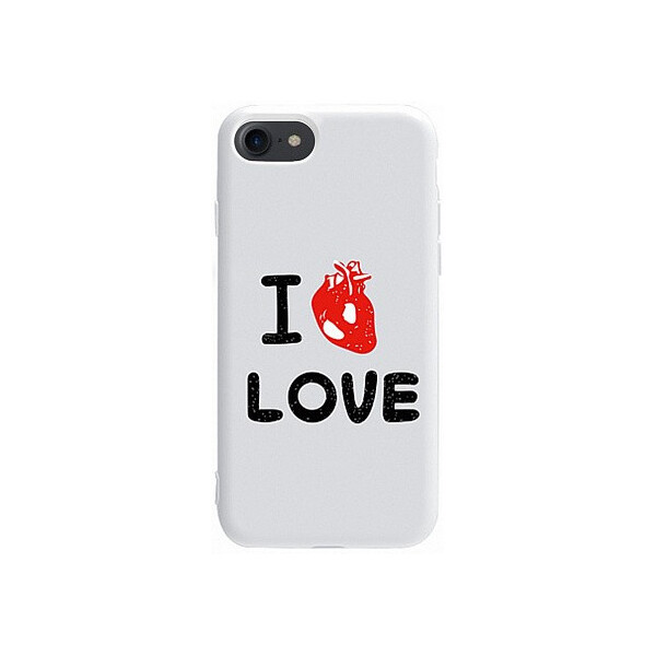 

Чехол-накладка TOTO Pure TPU 2mm Print Case Apple iPhone 7/8 #42 Love Heart White'