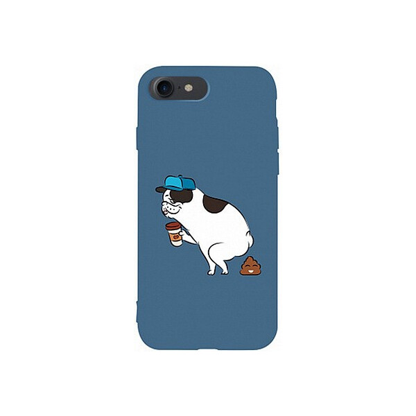 

Чехол-накладка TOTO Matt TPU 2mm Print Case Apple iPhone 7/8 #50 Mops Kak Navy Blue'