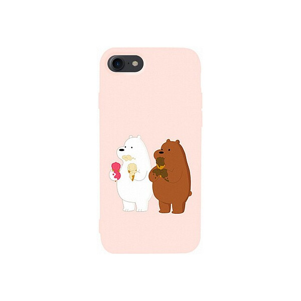

Чехол-накладка TOTO Matt TPU 2mm Print Case Apple iPhone 7/8 #66 Bear Icecreame Sand pink'