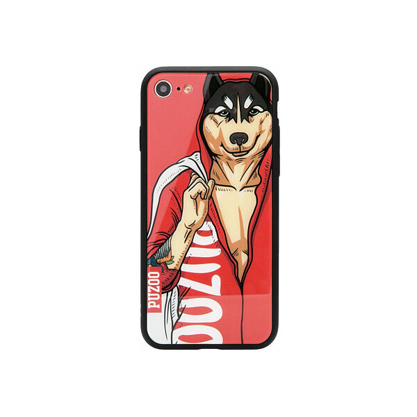 

Чехол-накладка PUZOO Glass Printing with TPU Yuppie iPhone 7/8 Red Du'