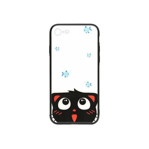 

Чехол-накладка TOTO Cartoon Print Glass Case Apple iPhone 7/8 Cat and fish'