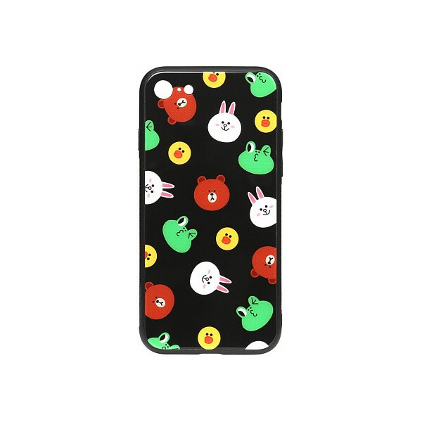 

Чехол-накладка TOTO Cartoon Print Glass Case Apple iPhone 7/8 Line friends Black'