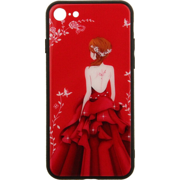 

Чехол-накладка TOTO Glass Fashionable Case Apple iPhone 7/8 Red Dress Girl