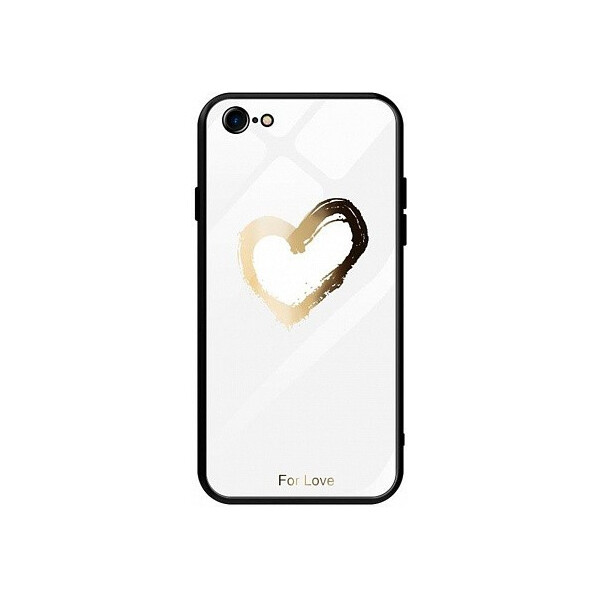 

Чехол-накладка TOTO Glass Fashionable Case Apple iPhone 7/8 Heart on White'
