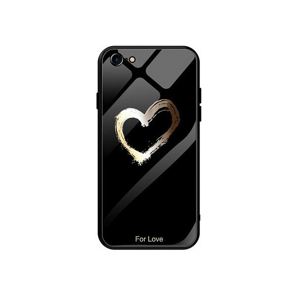 

Чехол-накладка TOTO Glass Fashionable Case Apple iPhone 7/8 Heart on Black'