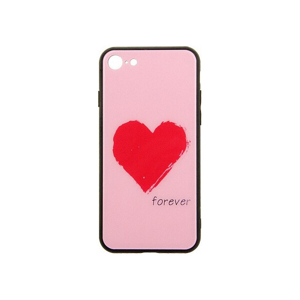 

Чехол-накладка TOTO Glass Fashionable Case Apple iPhone 7/8 Red Heart on Pink'