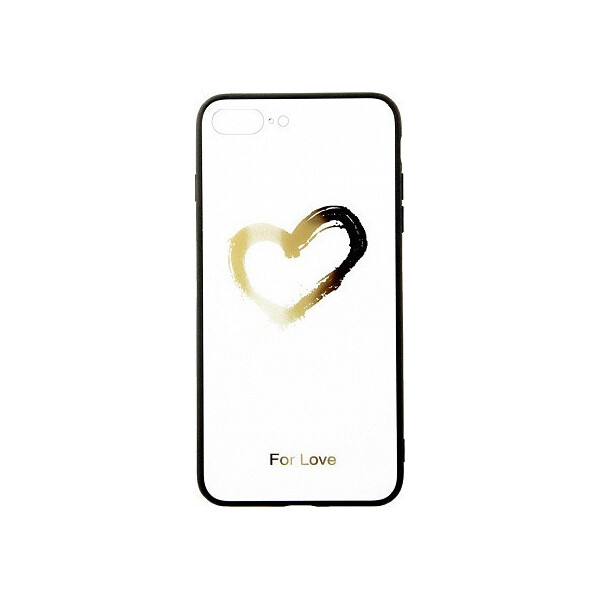 

Чехол-накладка TOTO Glass Fashionable Case Apple iPhone 7 Plus/8 plus Heart on White'