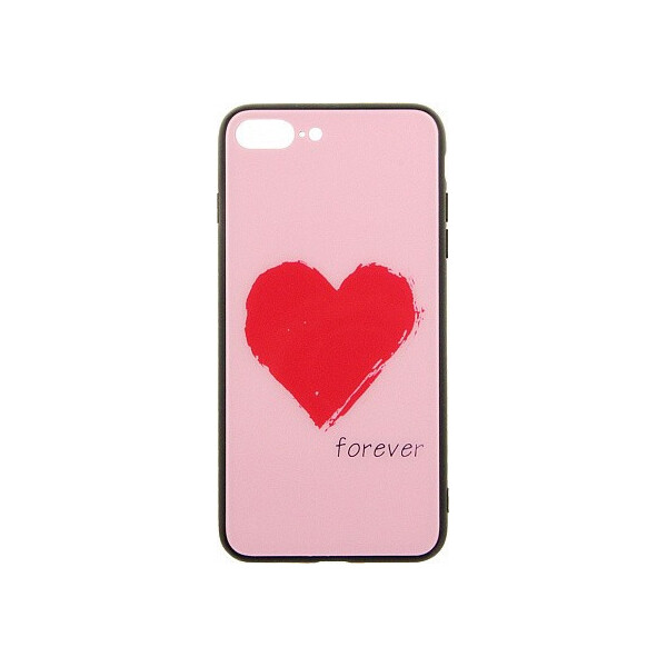 

Чехол-накладка TOTO Glass Fashionable Case Apple iPhone 7 Plus/8 Plus Red Heart on Pink'