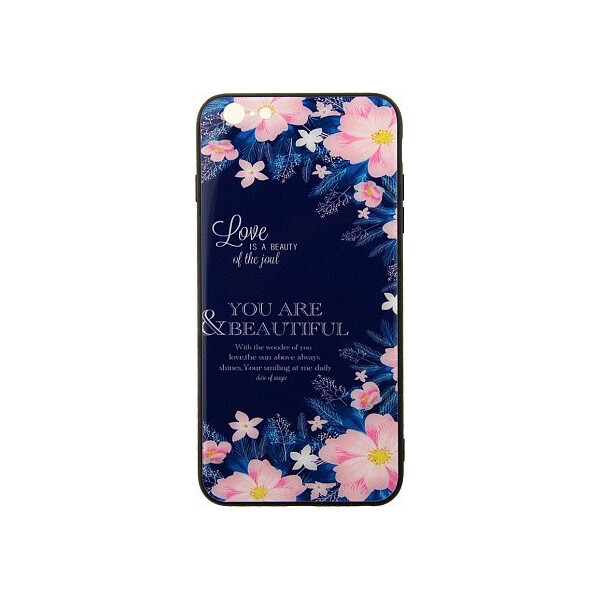 

Чехол-накладка TOTO Glass Fashionable Case Apple iPhone 6 Plus/6S Plus Flower on Blue'