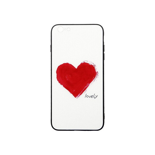 

Чехол-накладка TOTO Glass Fashionable Case Apple iPhone 6 Plus/6S Plus Red Heart on White'