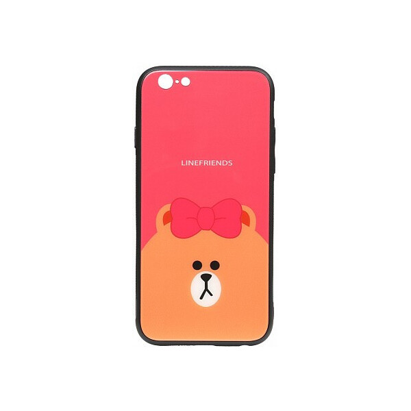 

Чехол-накладка TOTO Cartoon Print Glass Case Apple iPhone 6/6s Line friends Brown'
