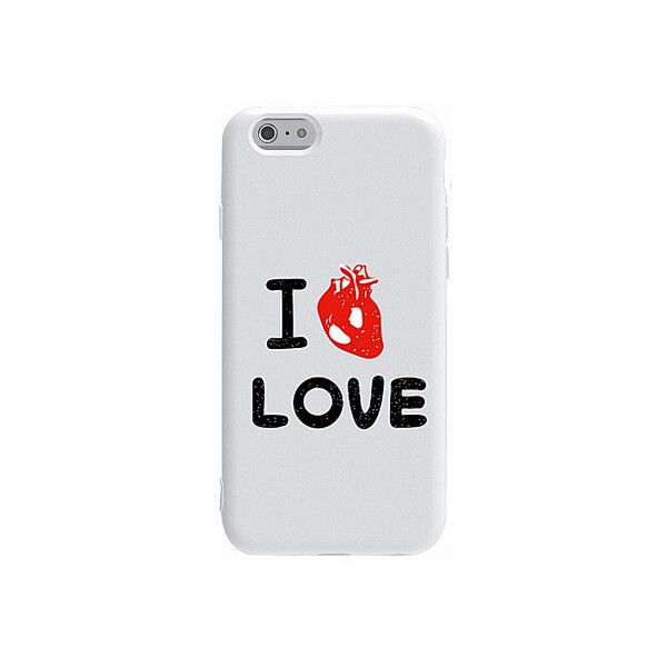 

Чехол-накладка TOTO Pure TPU 2mm Print Case Apple iPhone 6/6s #42 Love Heart White'