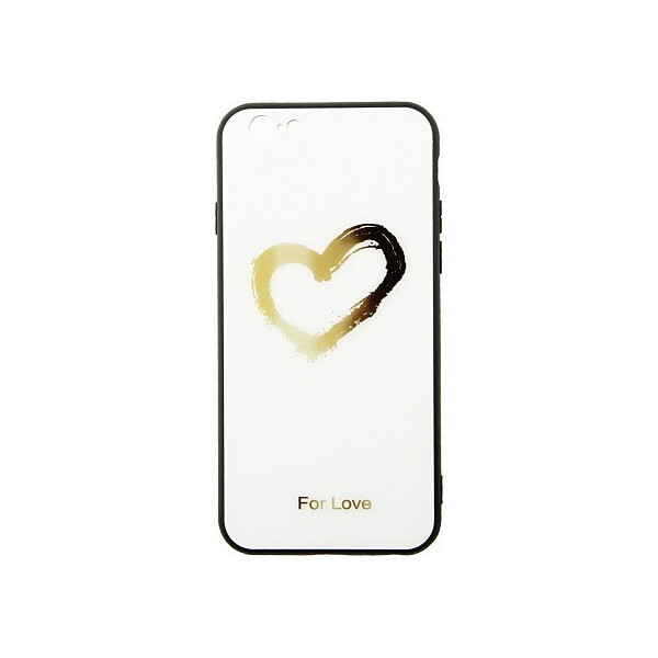 

Чехол-накладка TOTO Glass Fashionable Case Apple iPhone 6/6S Heart on White'
