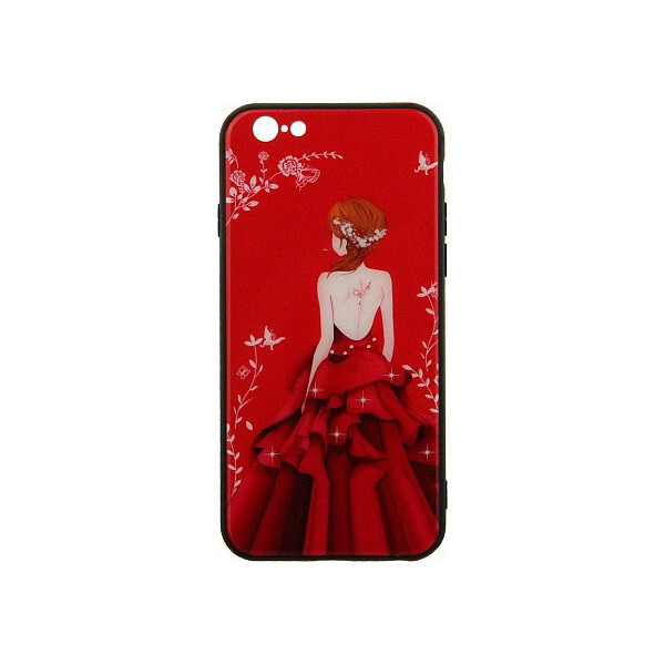

Чехол-накладка TOTO Glass Fashionable Case Apple iPhone 6/6S Red Dress Girl'