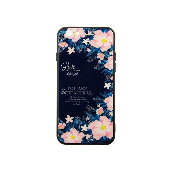 

Чехол-накладка TOTO Glass Fashionable Case Apple iPhone 6/6S Flower on Blue'