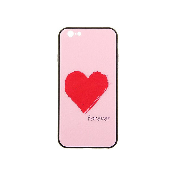 

Чехол-накладка TOTO Glass Fashionable Case Apple iPhone 6/6S Red Heart on Pink'
