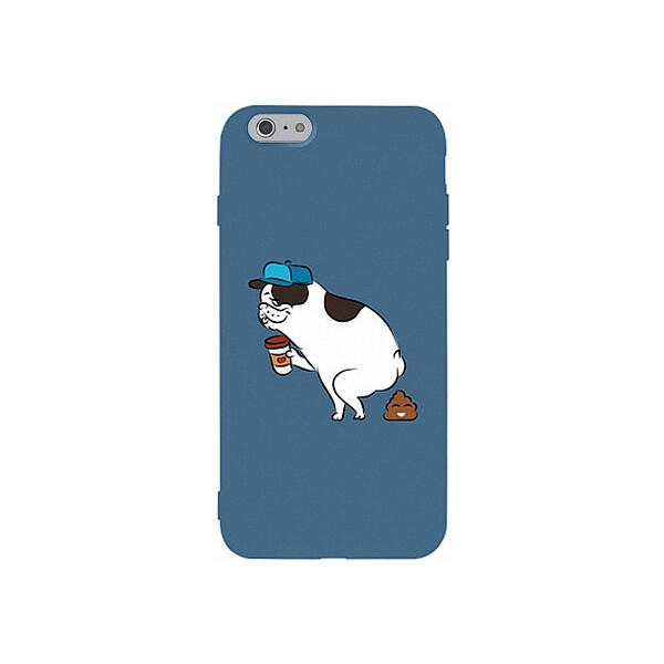 

Чехол-накладка TOTO Matt TPU 2mm Print Case Apple iPhone 6/6s #50 Mops Kak Navy Blue'
