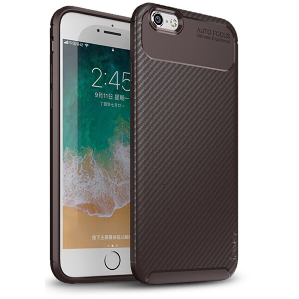 

Чехол-накладка Ipaky Carbon Fiber Series/Soft TPU Case Apple iPhone 6/6s Brown