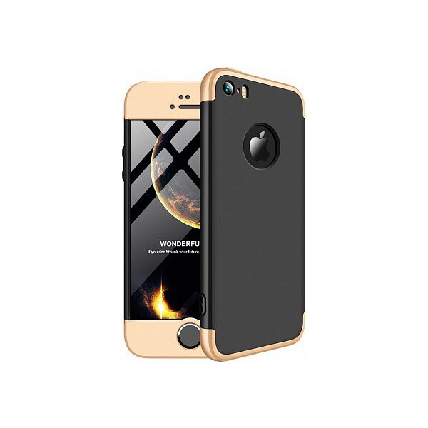 

Чехол-накладка GKK 3 in 1 Hard PC Case Apple iPhone 5/5s/SE Gold/Black'