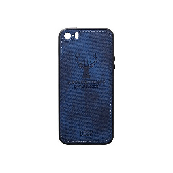 

Чехол-накладка TOTO Deer Shell With Leather Effect Case Apple iPhone 5/5s/SE Dark Blue'
