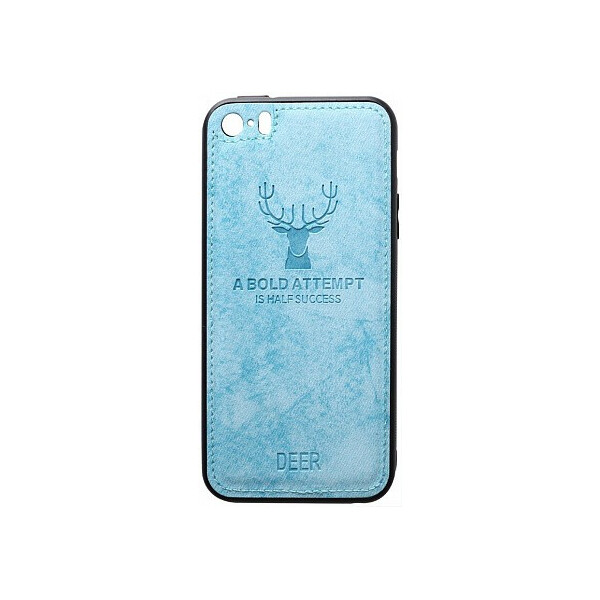 

Чехол-накладка TOTO Deer Shell With Leather Effect Case Apple iPhone 5/5s/SE Blue'