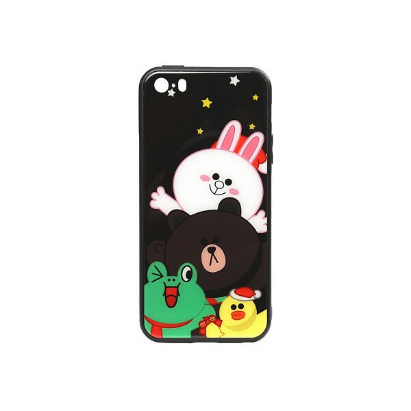 

Чехол-накладка TOTO Cartoon Print Glass Case Apple iPhone SE/5s/5 Line friends all about'