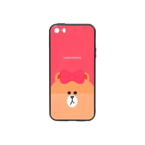 

Чехол-накладка TOTO Cartoon Print Glass Case Apple iPhone SE/5s/5 Line friends Brown'