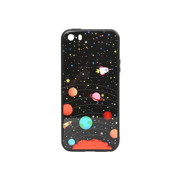 

Чехол-накладка TOTO Cartoon Print Glass Case Apple iPhone SE/5s/5 Planets'