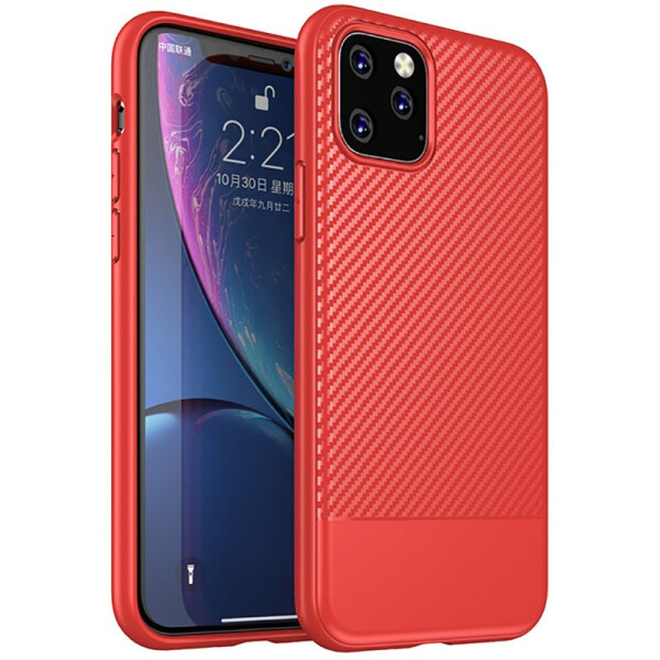 

Чехол-накладка Ipaky Moosy Series/TPU With Carbon Fiber Case Apple iPhone 11 Pro Red