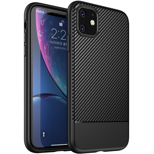 

Чехол-накладка Ipaky Moosy Series/TPU With Carbon Fiber Case Apple iPhone 11 Black