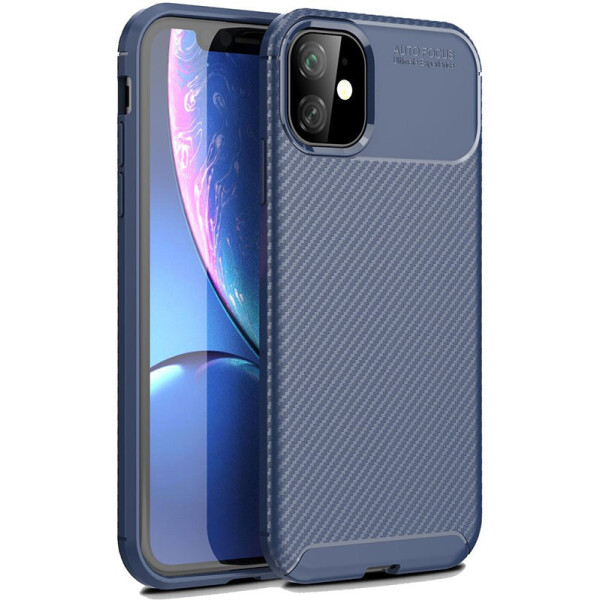 

Чехол-накладка Ipaky Carbon Fiber Series/Soft TPU Case Apple iPhone 11 Navy Blue