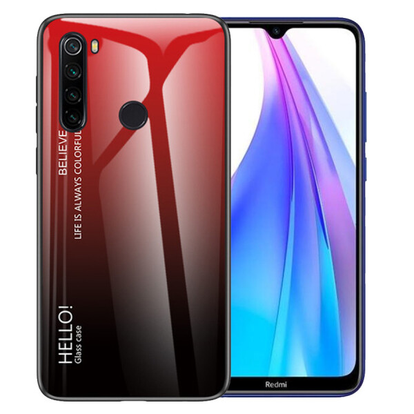 

TPU+Glass чехол Gradient HELLO для Xiaomi Redmi Note 8