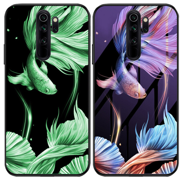 

TPU+Glass чехол светящийся в темноте для Xiaomi Redmi Note 8 Pro
