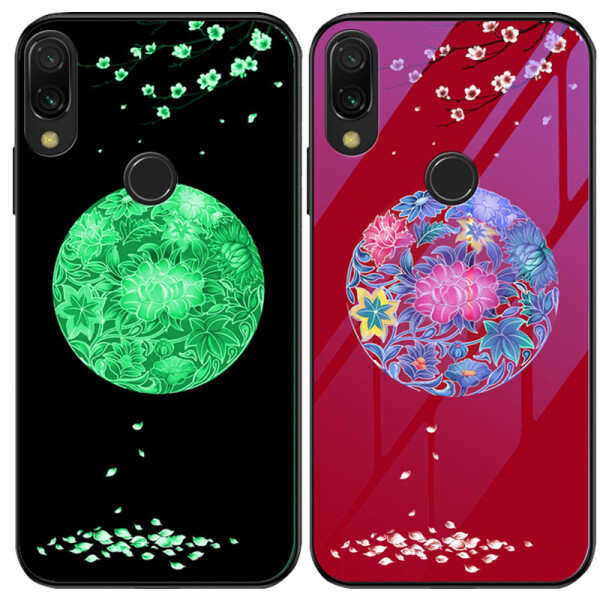 

TPU+Glass чехол светящийся в темноте для Xiaomi Redmi Note 7 / Note 7 Pro / Note 7s