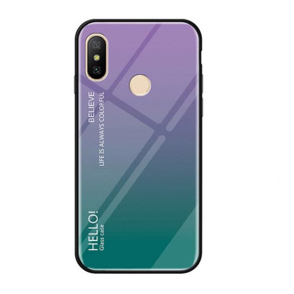 

TPU+Glass чехол Gradient HELLO для Xiaomi Redmi Note 6 Pro