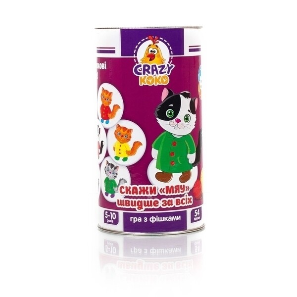 

Игра в тубусе Vladi Toys Crazy Koko Скажи Мяу, укр. язык (VT8020-07)