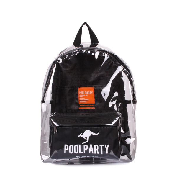 

Прозрачный рюкзак Plastic POOLPARTY 43х30х13 см Черный