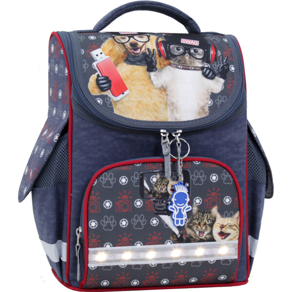 

Рюкзак школьный каркасный с фонариками Успех 12 л. Bagland 34 x 25 x 14 см Серый