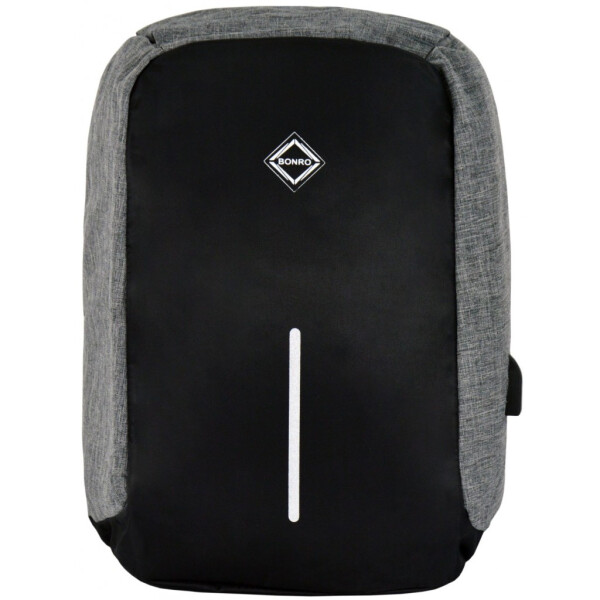 

Рюкзак антивор с USB 17 л. Bonro 43х30х13 см Черно-серый