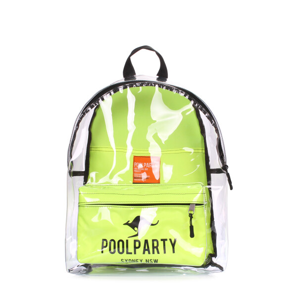 

Прозрачный рюкзак Plastic POOLPARTY 43х30х13 см Салатовый
