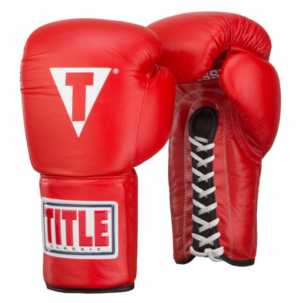 

Боксерские перчатки TITLE Classic Originals Leather Training Gloves Lace (18oz) Красные