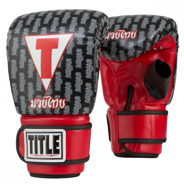 

Снарядные перчатки TITLE Muay Thai Pro Bag Gloves (M) Черные с красным
