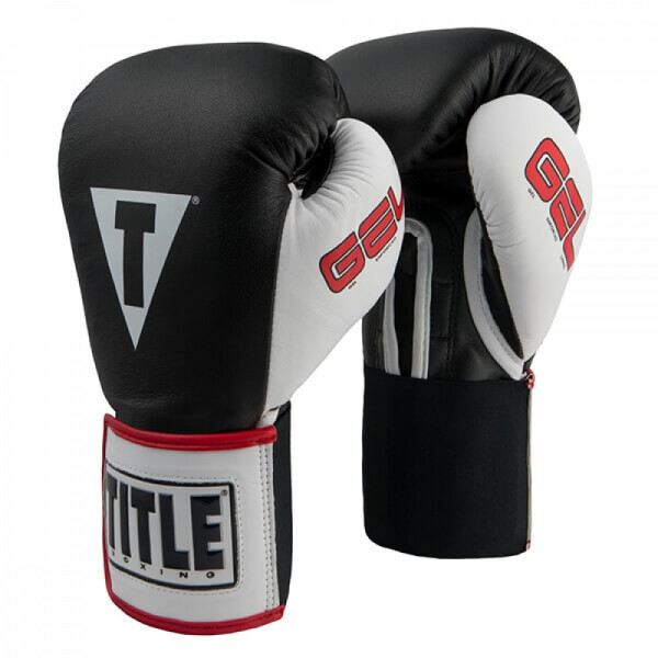 

Боксерские перчатки TITLE GEL World Elastic Training (12oz) Черные с белым